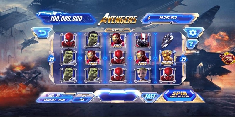 Nổ hũ Avenger với chủ đề siêu anh hùng cuốn hút